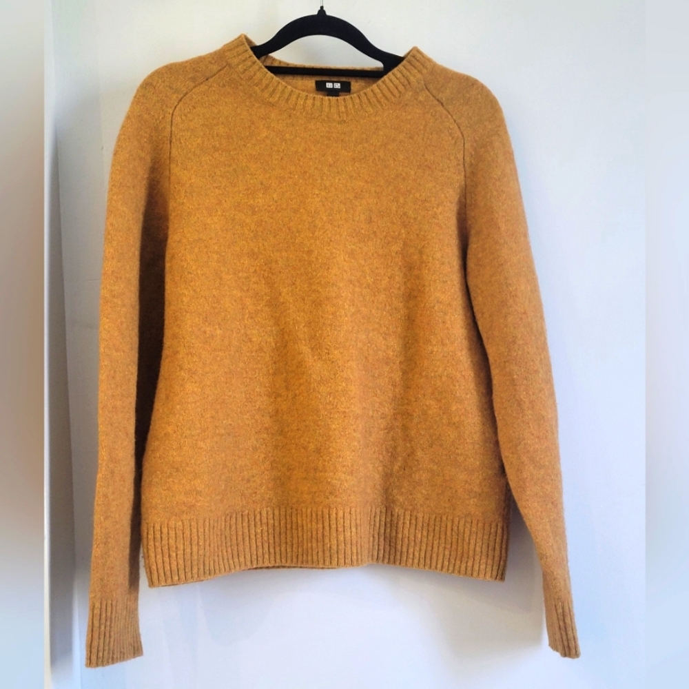 Uniqlo- 100% Wool  Tan Sweater-M-L